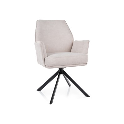 Стул SIGNAL HUGO Brego 22 светло-бежевый/черный, поворотный